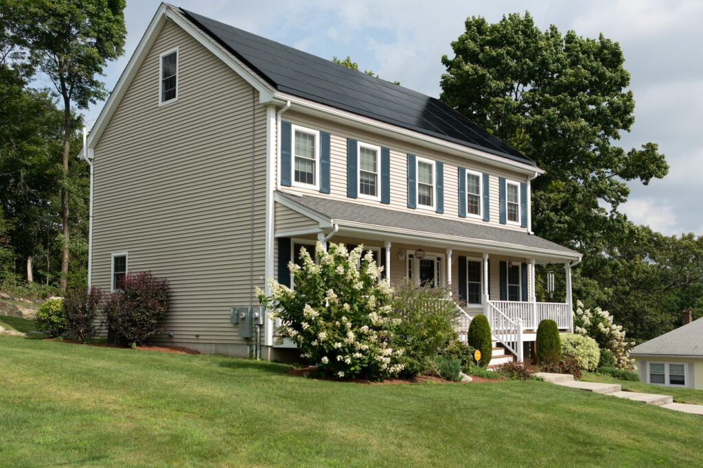 residential solar panels on a home