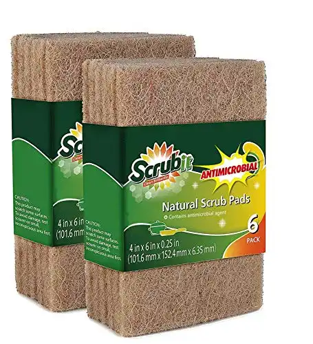 SCRUBIT Natural Scouring Pads (12 Pack) -